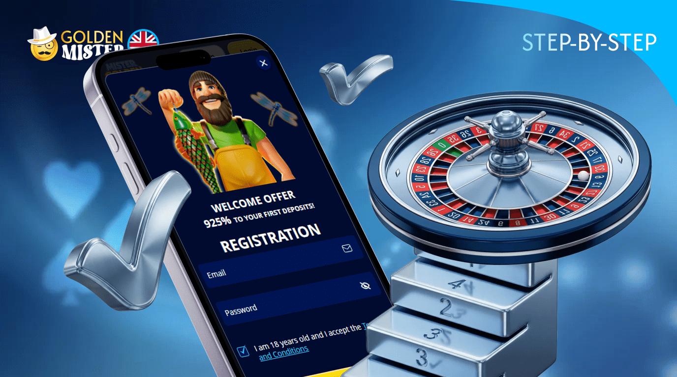 You can register at Golden Mister UK casino in just a few steps
